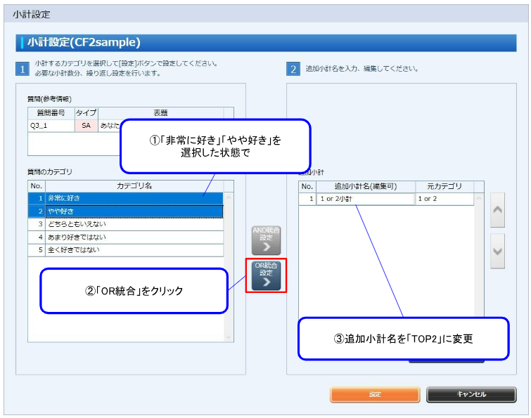 TOP2の小計を作成