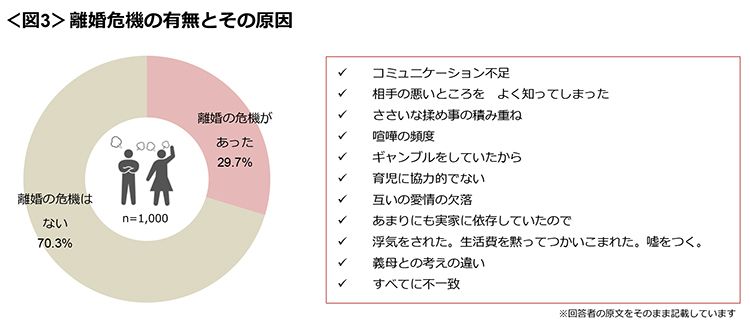 図3　離婚危機の有無とその原因