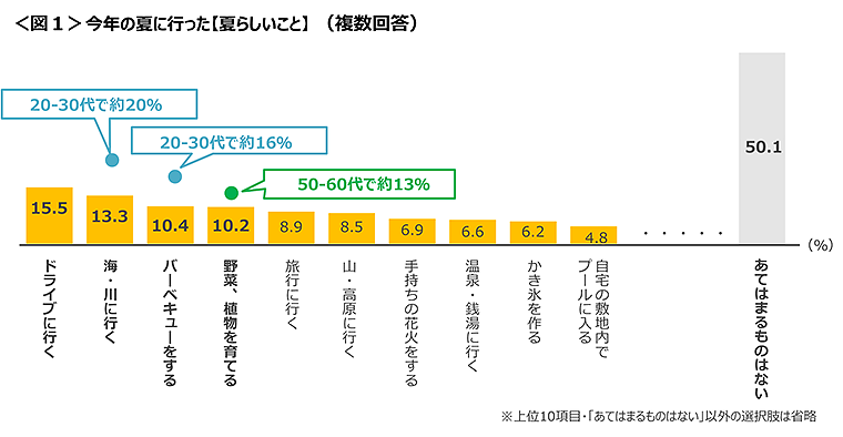 図1　今年の夏に行った【夏らしいこと】