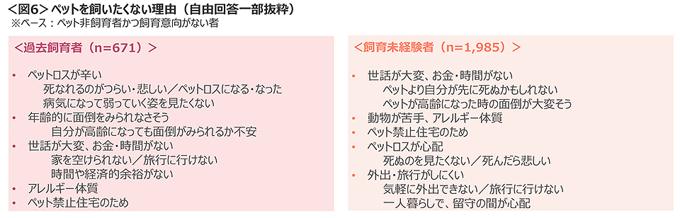 図6　ペットを飼いたくない理由