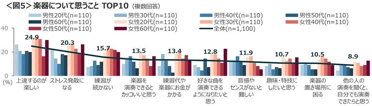 図5　楽器について思うことTOP10