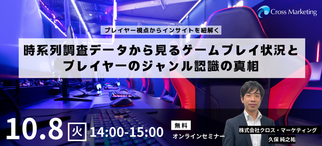 10/8 プレイヤー視点からインサイトを紐解く 時系列調査データから見るゲームプレイ状況とプレイヤーのジャンル認識の真相